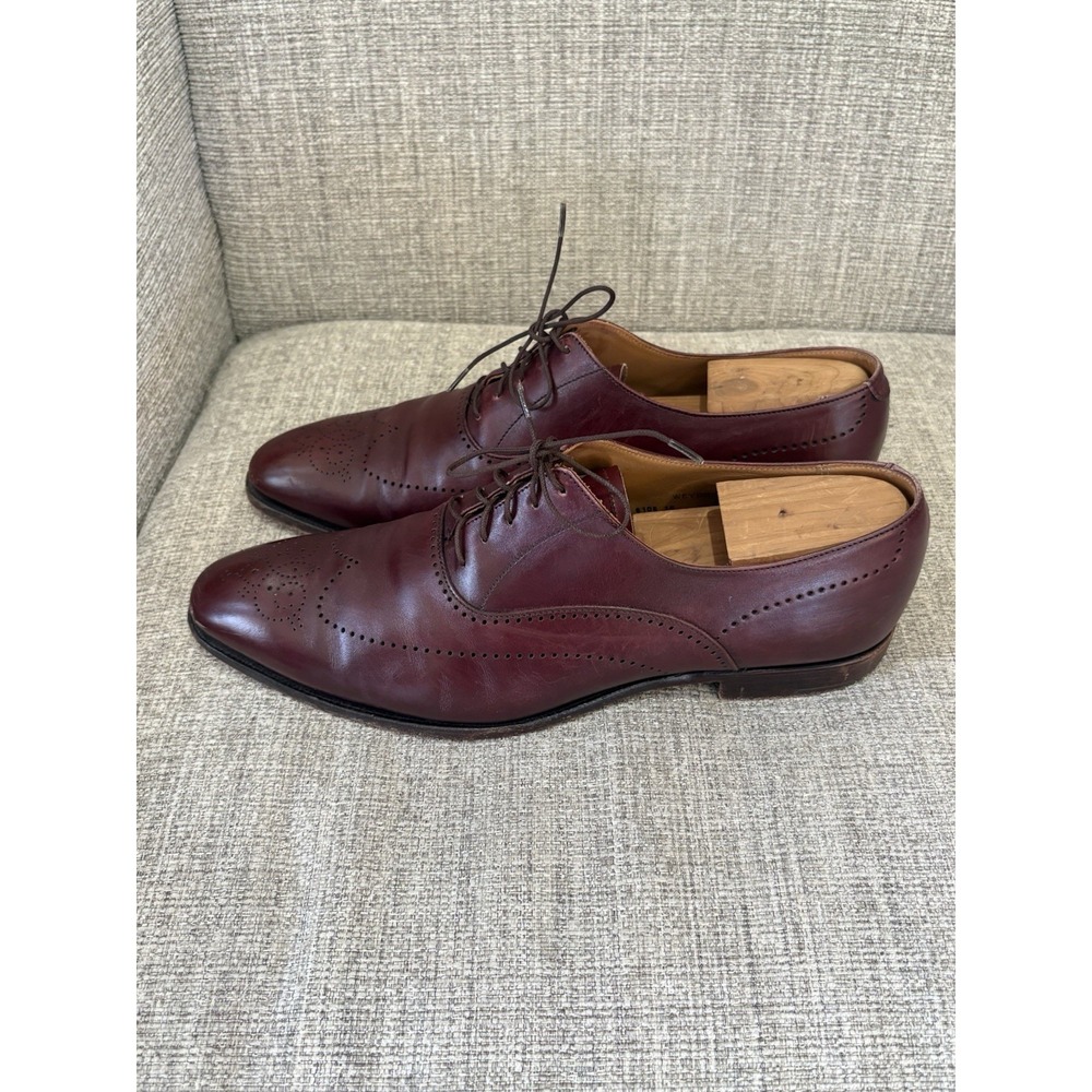 Crockett & Jones Weymouth Burgundy Leather Medallion‎ Toe Oxford Shoes Mens 10 E